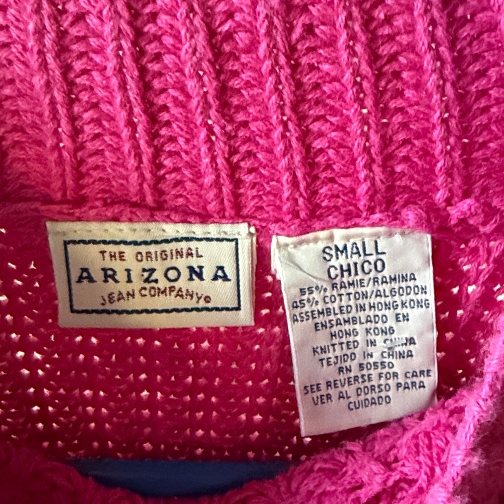 Y2K Arizona Cropped Knit Sweater Size Small - Picture 2 of 3